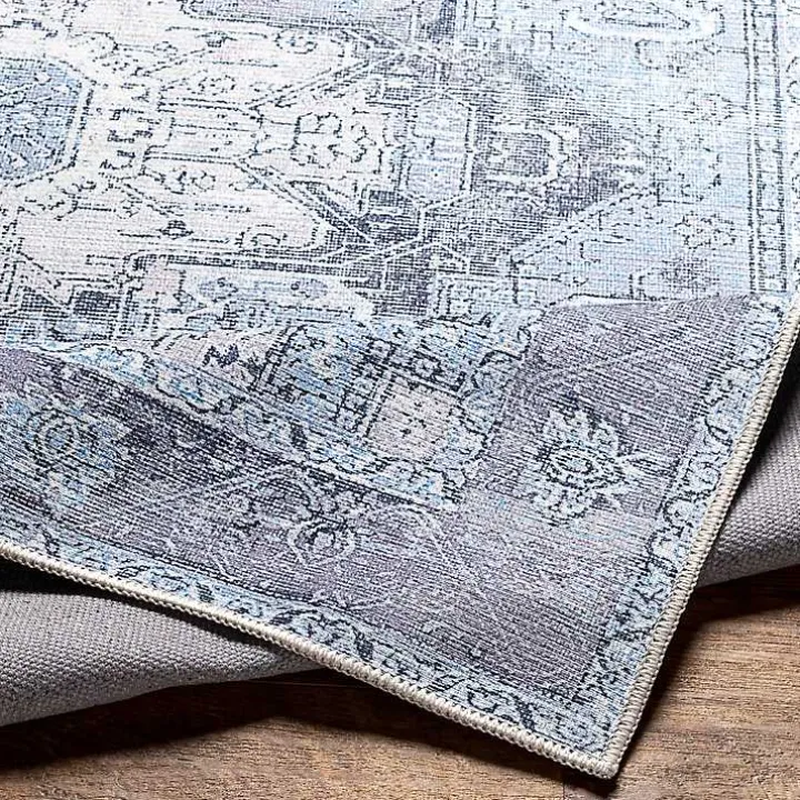 Amelie Silver Blue Classic Washable Area Rug, 8x12