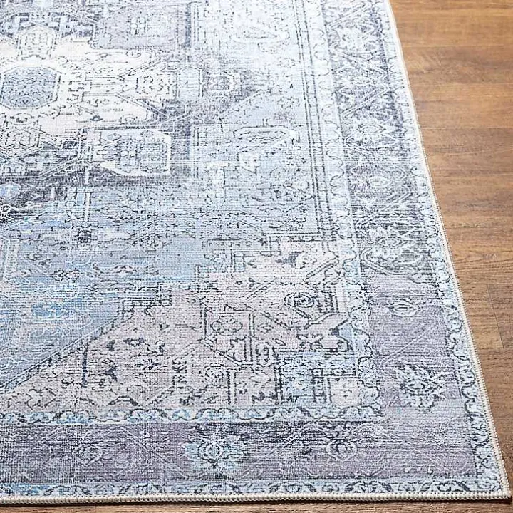 Amelie Silver Blue Classic Washable Area Rug, 8x12