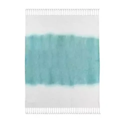 Angel Blue Shibori Slab Fringe Throw