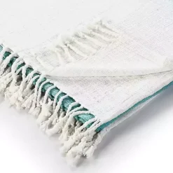 Angel Blue Shibori Slab Fringe Throw