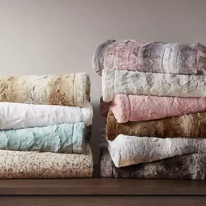 Animal Print Faux Fur Oversized Throw Blanket