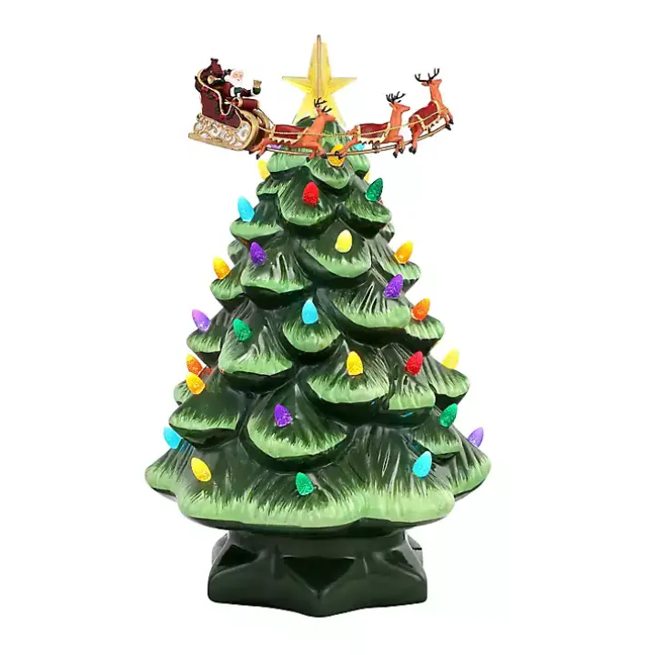 Animated Santa's Sleigh Pre-Lit Nostalgia Tree