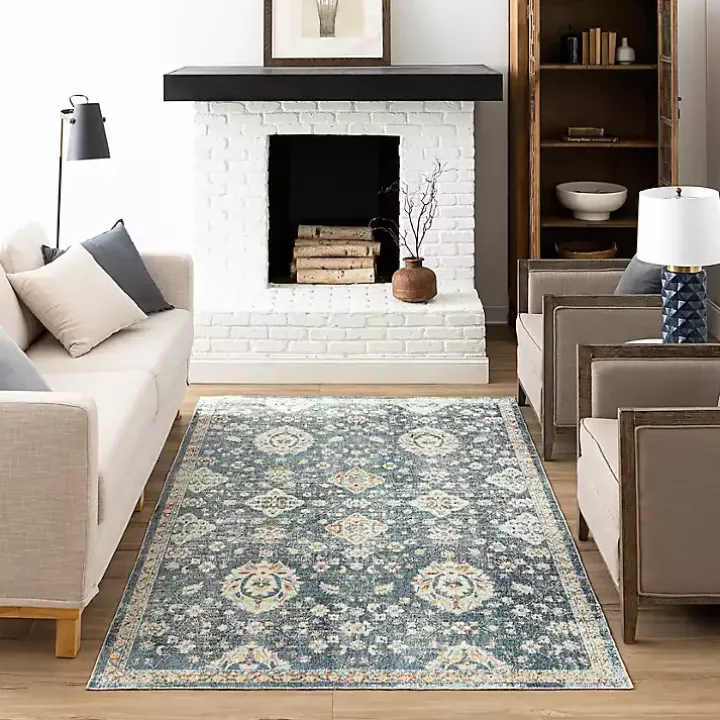 Anthracite Granary Floral Area Rug, 8x10