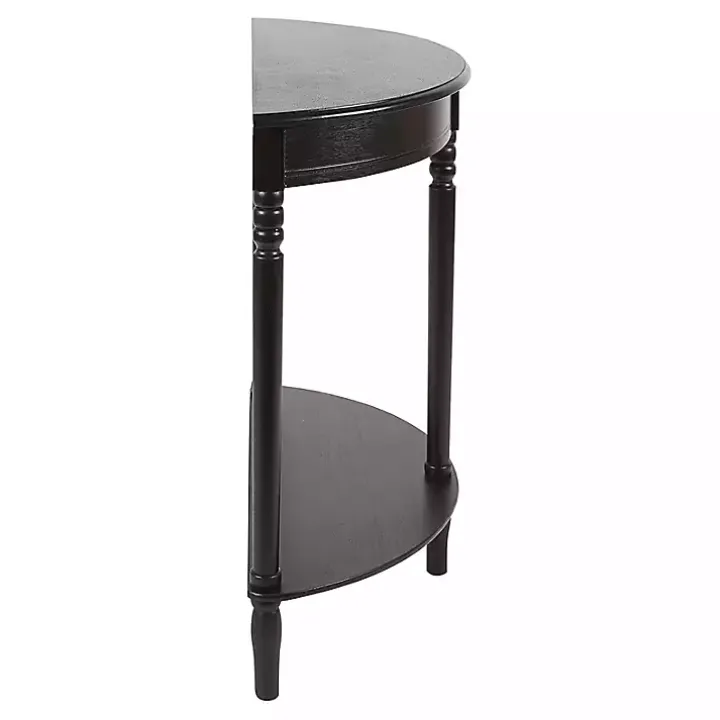 Antique Black Half Round Console Table