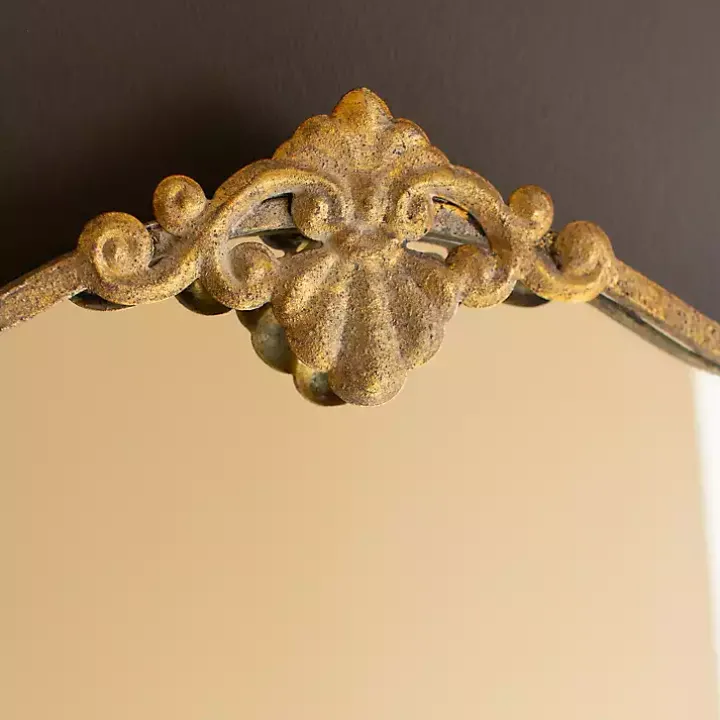 Antique Brass Metal Vertical Wall Mirror