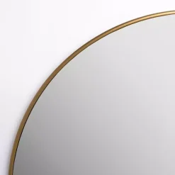 Antique Brass Nouveau Linear Round Mirror