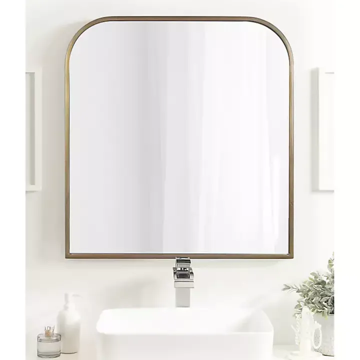 Antique Brass Wide Arch Wall Mirror