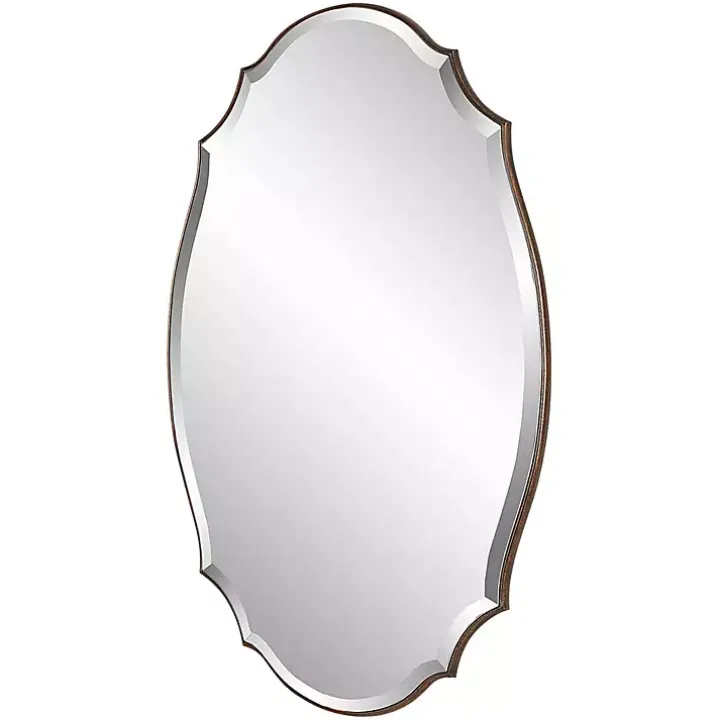 Antique Bronze Curved Wall Mirror