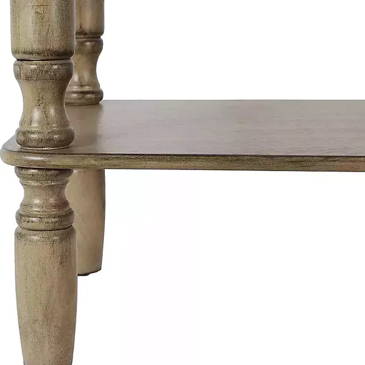 Antique Brown Rectangular Console Table