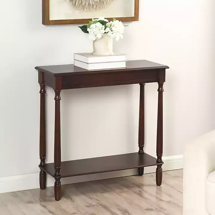 Antique Brown Wood Rachel Console Table