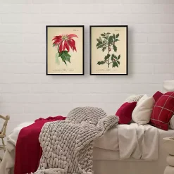 Antique Christmas Holly Framed Art Print