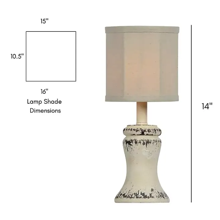 Antique Cream Bella Mini Lamps, Set of 2