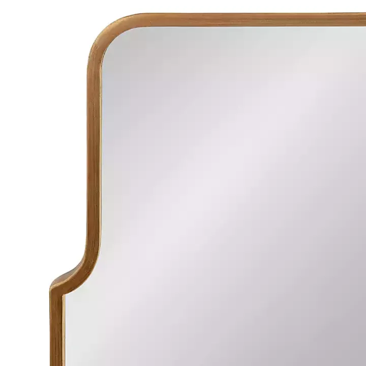 Antique Gold Metal Wide Arched Wall Mirror