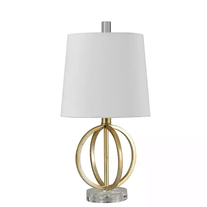 Antique Gold Table Lamp with Steel Base