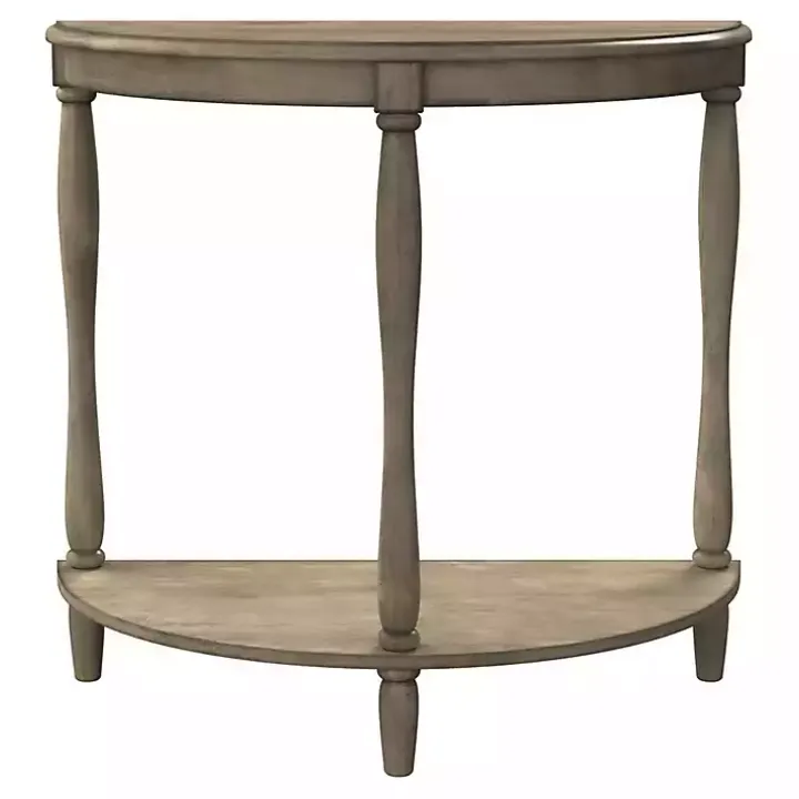 Antique Gray Demilune Side Table