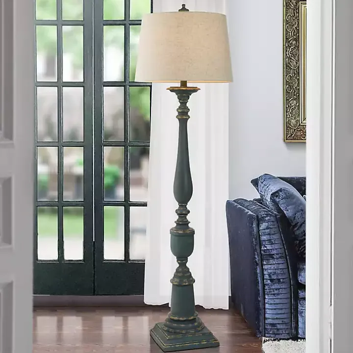 Antique Navy Bourgault Floor Lamp