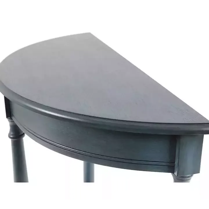 Antique Navy Half Round Console Table