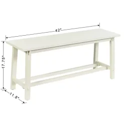 Antique White Wood Noah Bench