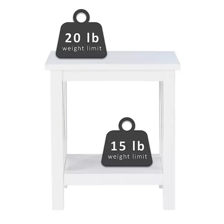 Antique White X Side Frame Accent Table