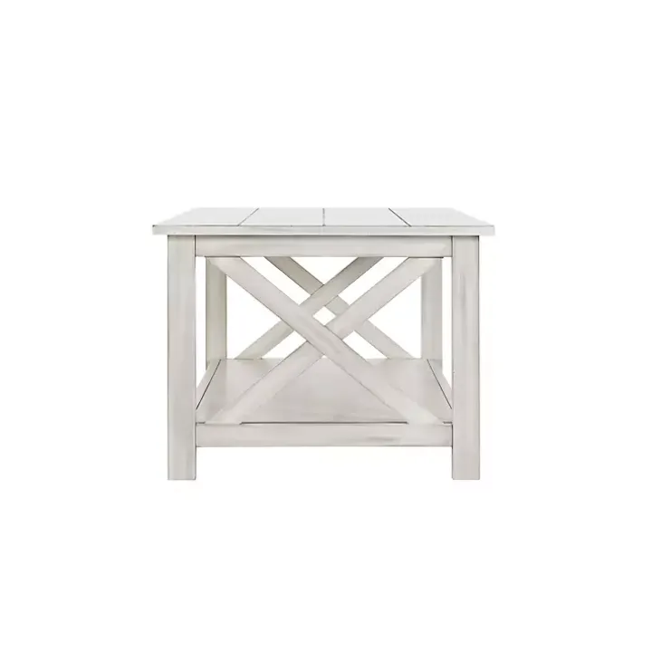 Antique Whitewashed Wood Coffee Table