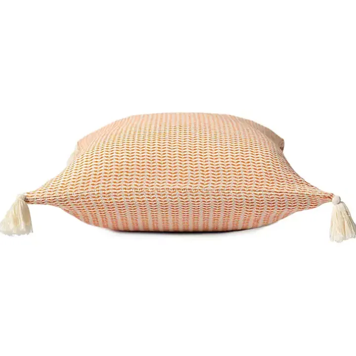 Apricot Trapeze Organic Cotton Throw Pillow