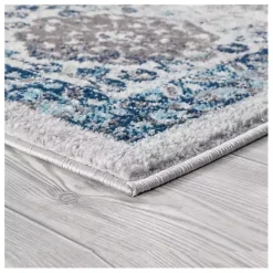 Aqua and Gray Alex Area Rug, 5x7