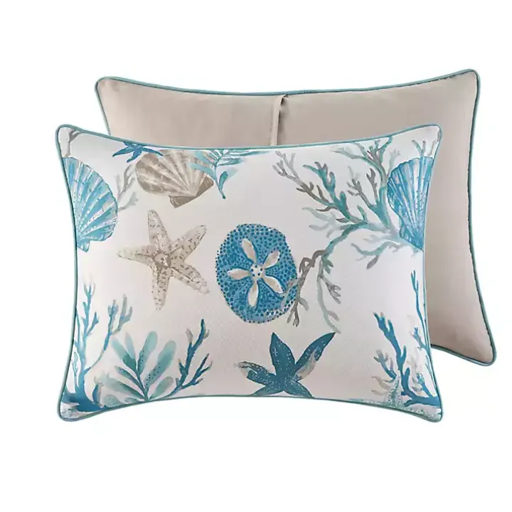 Aqua Coastal 7-pc. Queen Comforter Set