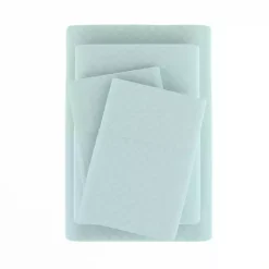 Aqua Embossed Checkered 3-pc. Twin Sheet Set