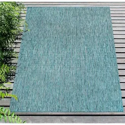 Aqua Intertwine Indoor/Outdoor Area Rug, 7x9
