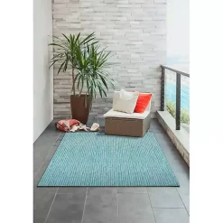 Aqua Intertwine Indoor/Outdoor Area Rug, 7x9