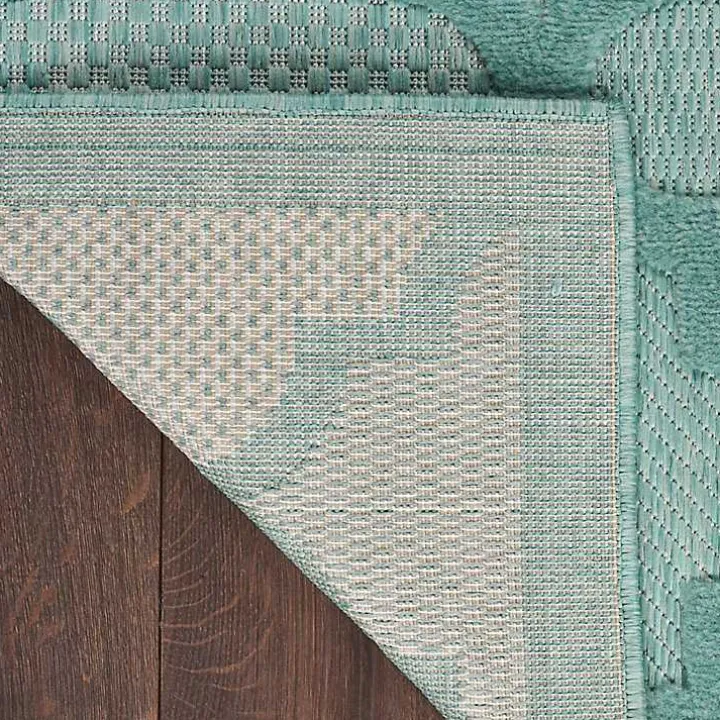 Aqua Trellis Indoor/Outdoor Area Rug, 6x9