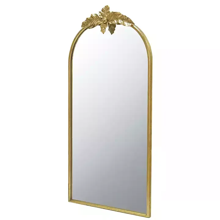 Arch Gold Leaf Top Mirror