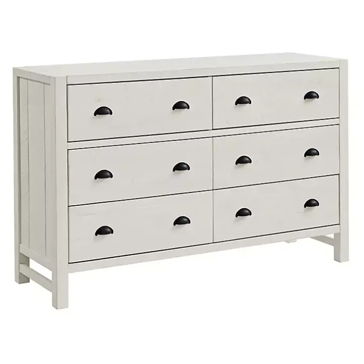 Arden White Wood 6-Drawer Dresser