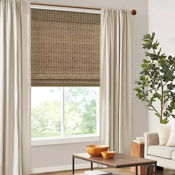 Ash Bamboo Light Filtering Roman Shade, 33 in.