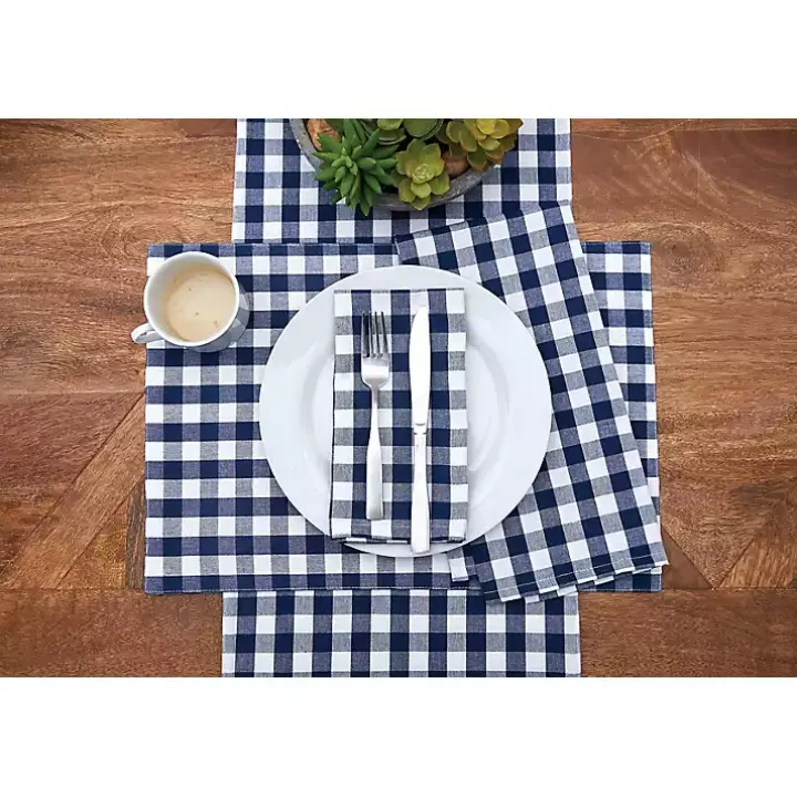 Ashford Indigo Buffalo Check Placemats, Set of 6