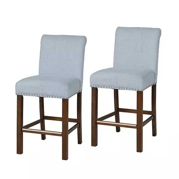 Aubrey Blue Upholstered 2-pc. Counter Stool Set