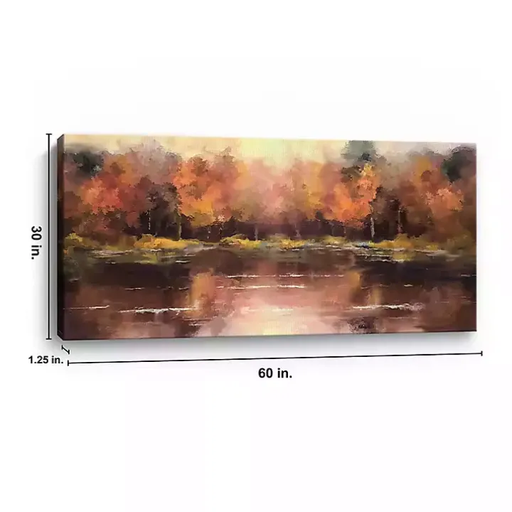 Autumn Lake Canvas Art Print, 60x30 in.
