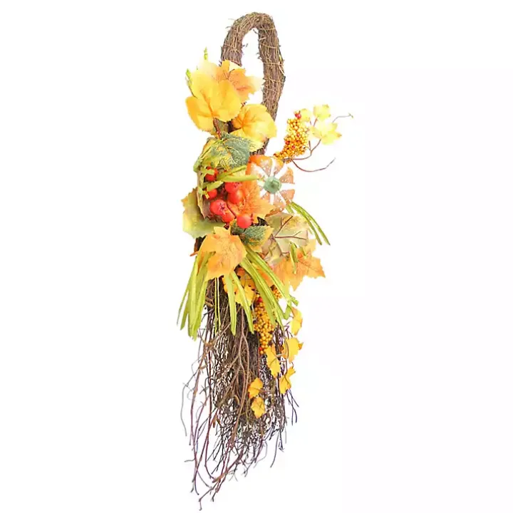 Autumn Pumpkins and Berries Swag