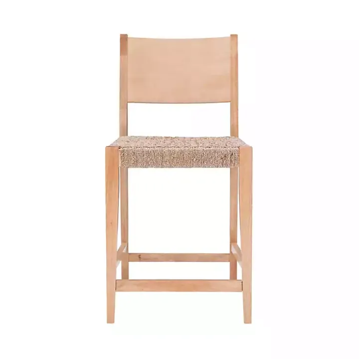 Basketweave Seat Counter Stools, Set of 2