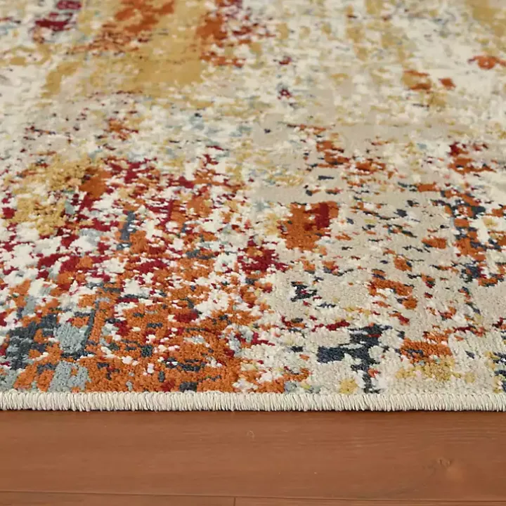 Bastia Ivory Orange Area Rug, 7x9