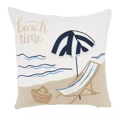 Beachy Daydreams Embroidered Throw Pillow