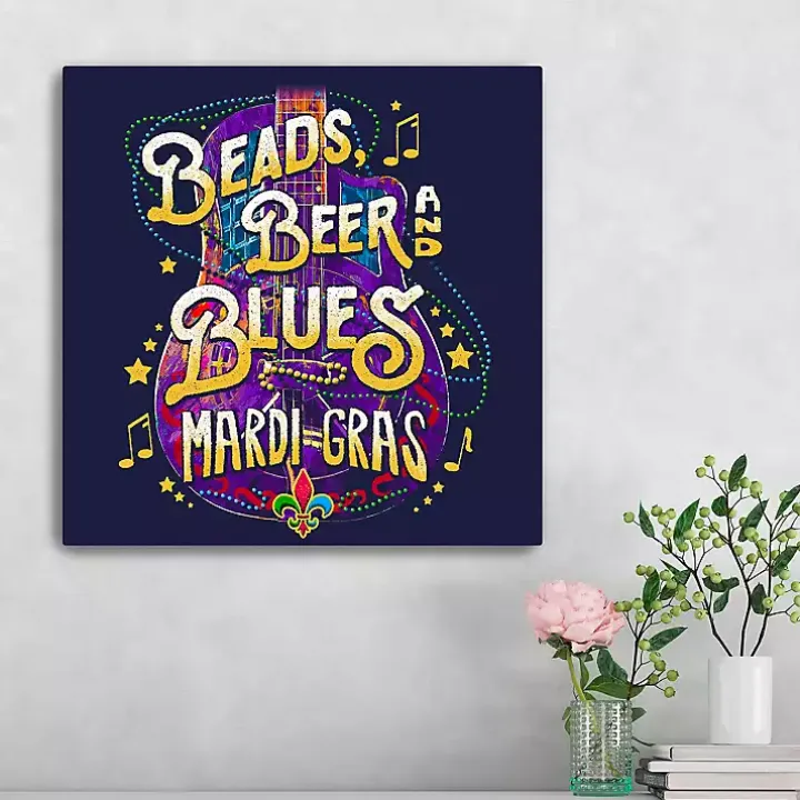 Beads, Beer, and Blues Canvas Art Print