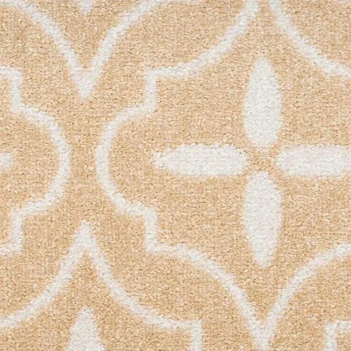 Beige & Ivory Quatrefoil Indoor/Outdoor Rug, 5x7