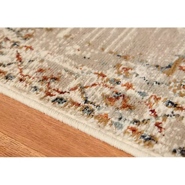 Beige and Gold Medallion Area Rug, 5x7