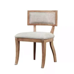 Beige Curved Back Dining Chairs, Set of 2