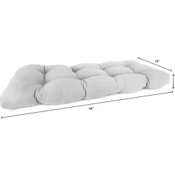 Beige French Edge Outdoor Wicker Settee Cushion