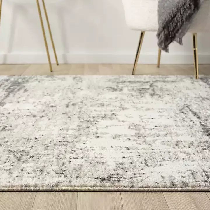 Beige Gray Indoor Area Rug, 5x7