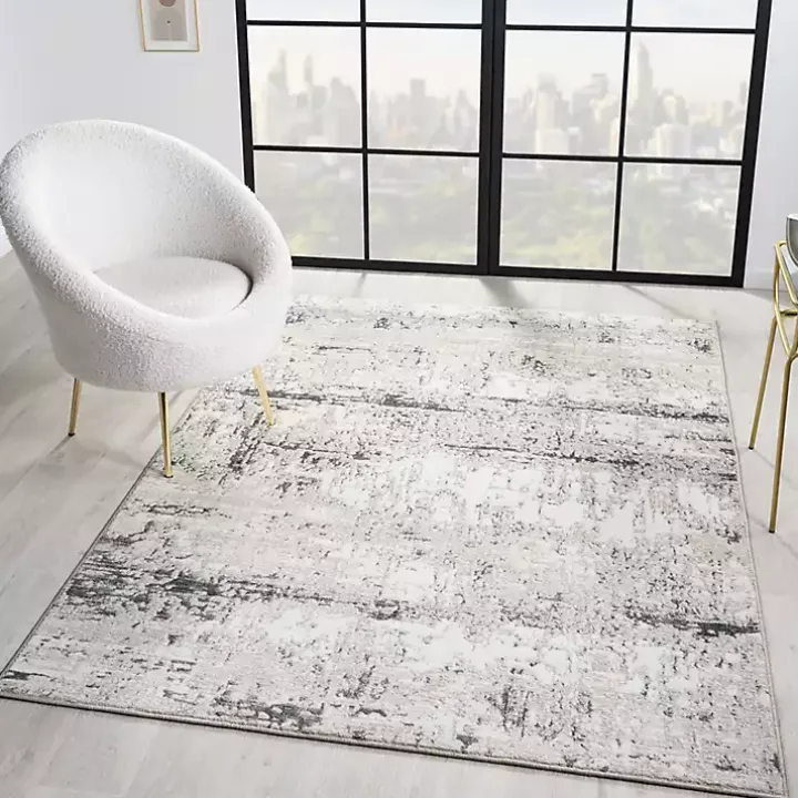 Beige Gray Indoor Area Rug, 5x7