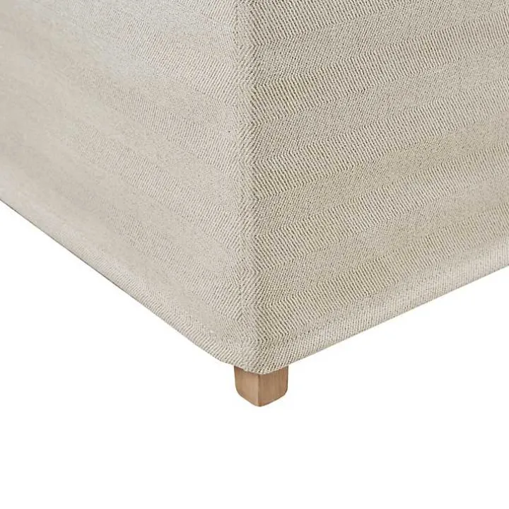 Beige High Back Skirted Dining Chairs, Set of 2