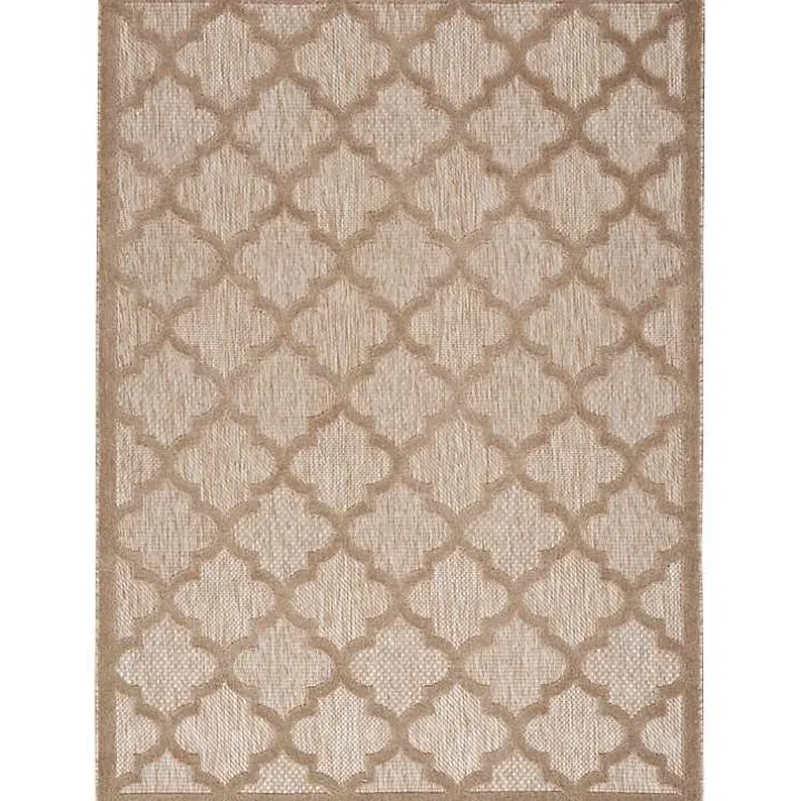 Beige Trellis Indoor/Outdoor Area Rug, 6x9